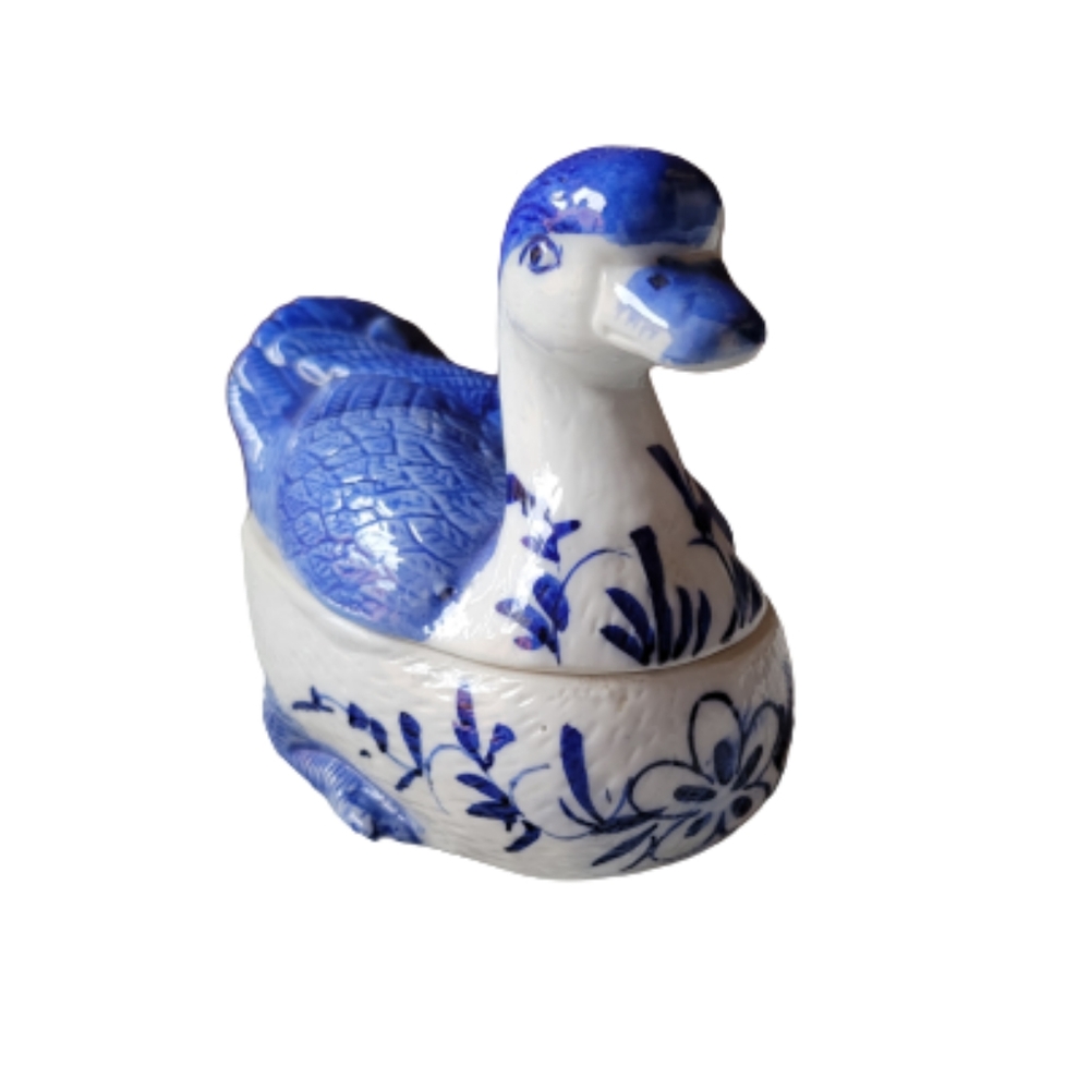 Blue goose trinket box
